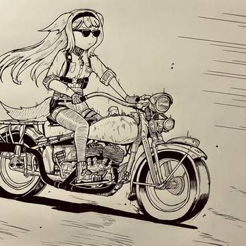 バイクで出勤する栞葉るり