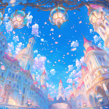 【フリー背景素材】ファンタジーな街並みイラスト素材集【AI生成】