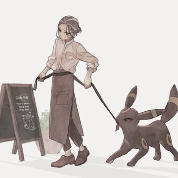 カフェのお兄さんとブラッキー