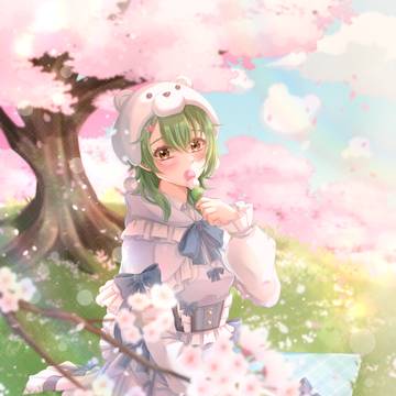 お団子でお花見　【ご依頼作品】
