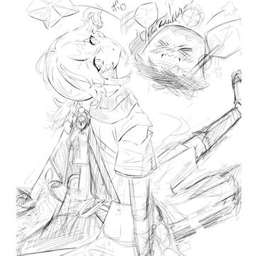 無題万葉と霜の精ルミを見ないで描いてみた