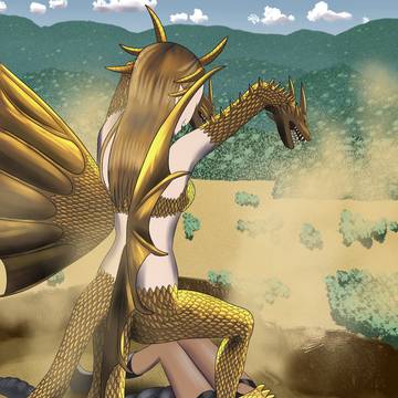 ゴジラvsキングギドラ擬人化その2