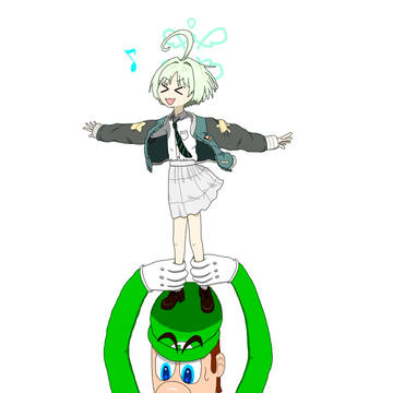リッちゃんを背負って