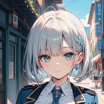 白髪制服少女