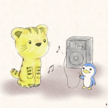 鉛筆で描いてデジタルで塗りぬり(*^^*)