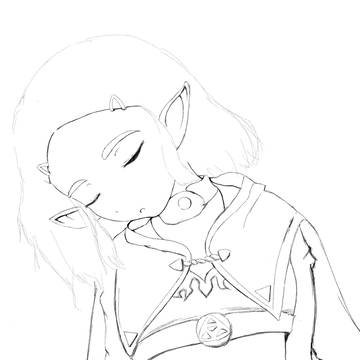 すやすやゼルダ 線画