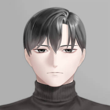 静かな雰囲気の男性　バストアップ素材(無表情・微差分)