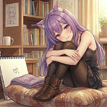 キャミミニスカ黒タイツで体育座りするシス