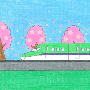 満開の桜並木を走るH5はやぶさ