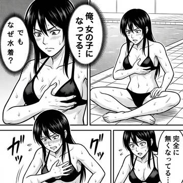 水着美女に変身