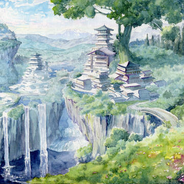 滝際の集落