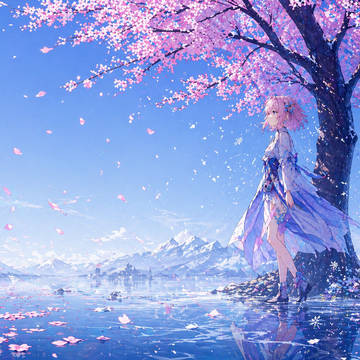 三月七|桜雪の水面