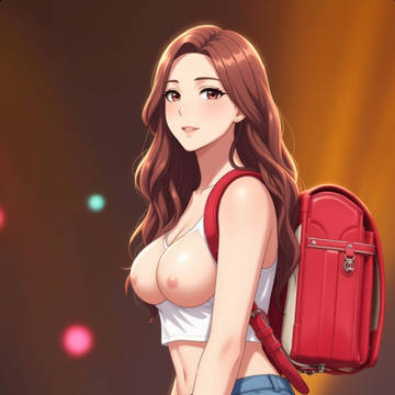 ランドセルを背負って踊るセクシーなアイドル