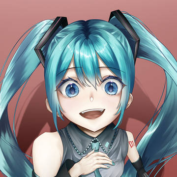 見上げるミク