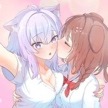 一緒に写真を撮ろうとしたらころさんの急なキスにドキッなおかゆん