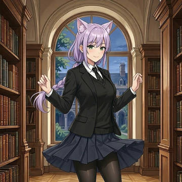 スカートが翻る制服黒タイツのシス