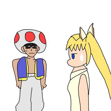 キノピオの格好をする上杉錬