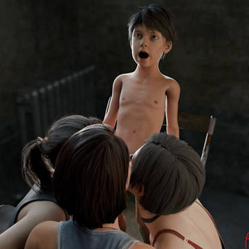 Jill, Claire & Ada triple BJ