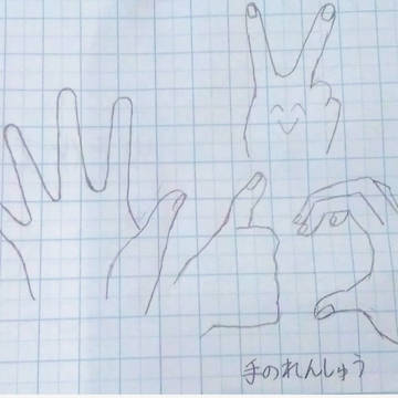 手の練習!