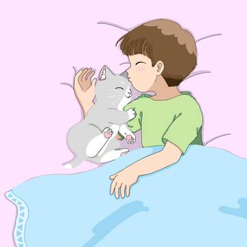 お子ちゃまと小動物イラスト