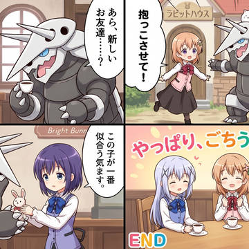 ごちうさ×ボスゴドラ【AI漫画】