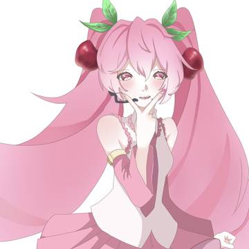 桜ミクの途中絵