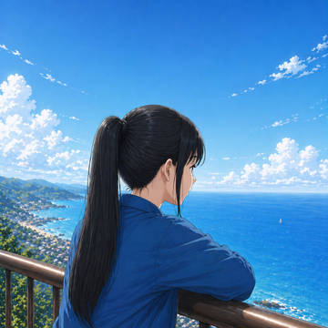 海を眺める