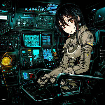 宇宙船でタバコ吸う綺麗なお姉さん