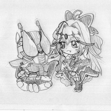 らくがき 電王とキュアアルカナ・シャドウ