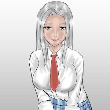 白髪黒ギャル