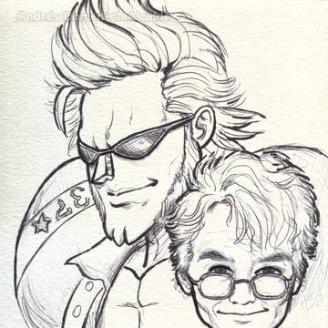 矢尾一樹さん&フランキー(ONE PIECE)ファンアート