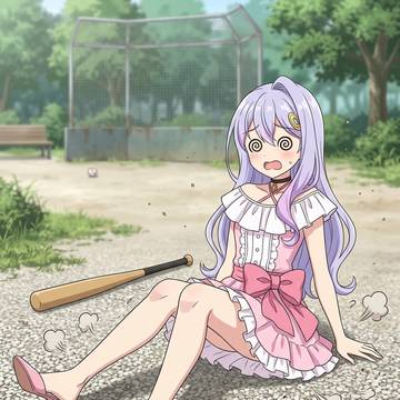 アニメ・ゲームキャラ 色々 空振り 尻もち