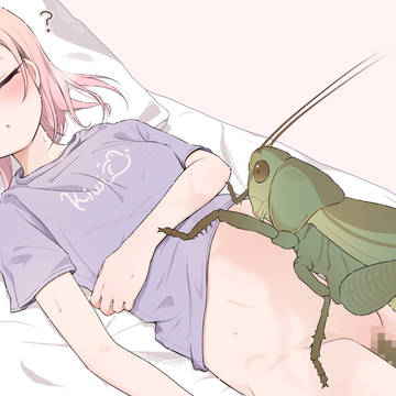 寝ている女の子に巨大蟲が産卵…