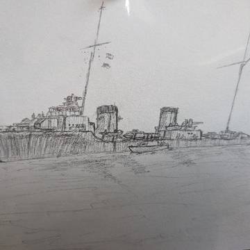 ケンベール級駆逐艦1番艦ケンベール(対空兵装改修中)