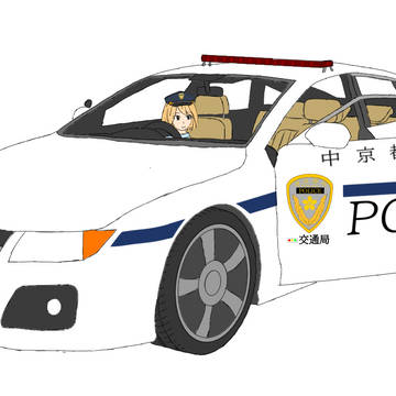 パトカーと女性警官