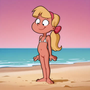Charity with just a bikini top