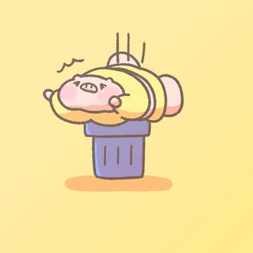 ごみ箱行きとんさん(物理)