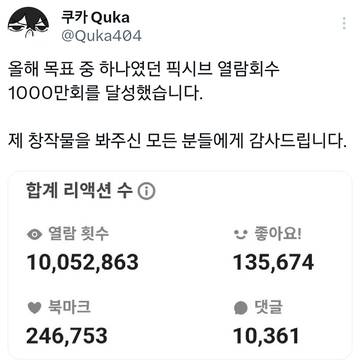 열람회수 1000만회 감사드립니다.