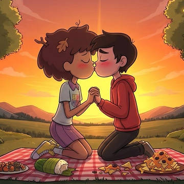 Sunset kiss