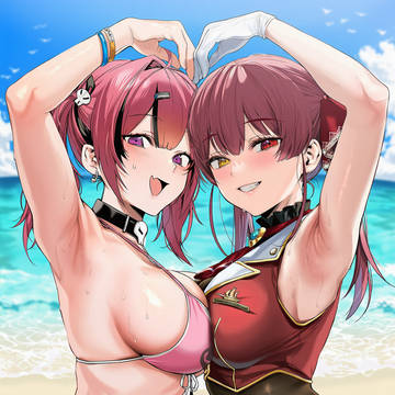マストとマリンで記念撮影