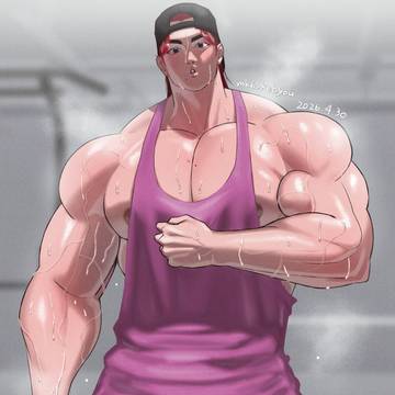 筋トレに励む栄之介くん
