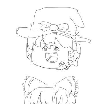ゆっくりまりさとゆっくりれいむをかいてみた