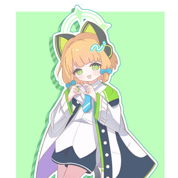 ハートポーズしてくれるミドリ