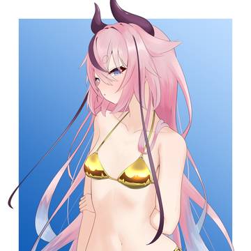 ヒメちゃんに金ビキニを着てもらった