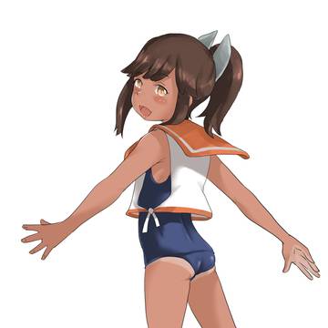 しおいちゃんの日焼け跡はすばらしい