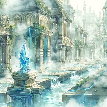 【フリー背景素材】水の都イラスト素材集【AI生成】
