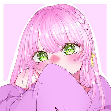 ピンク髪パーカー女子
