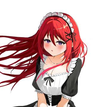 赤い髪のメイドさん