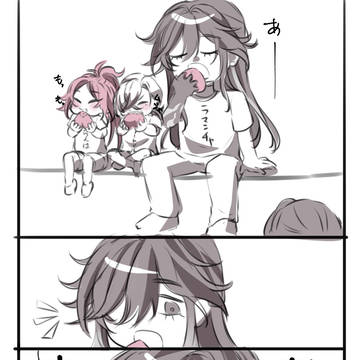 桃を譲るリーダー