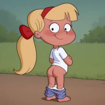 Charity with her shorts down